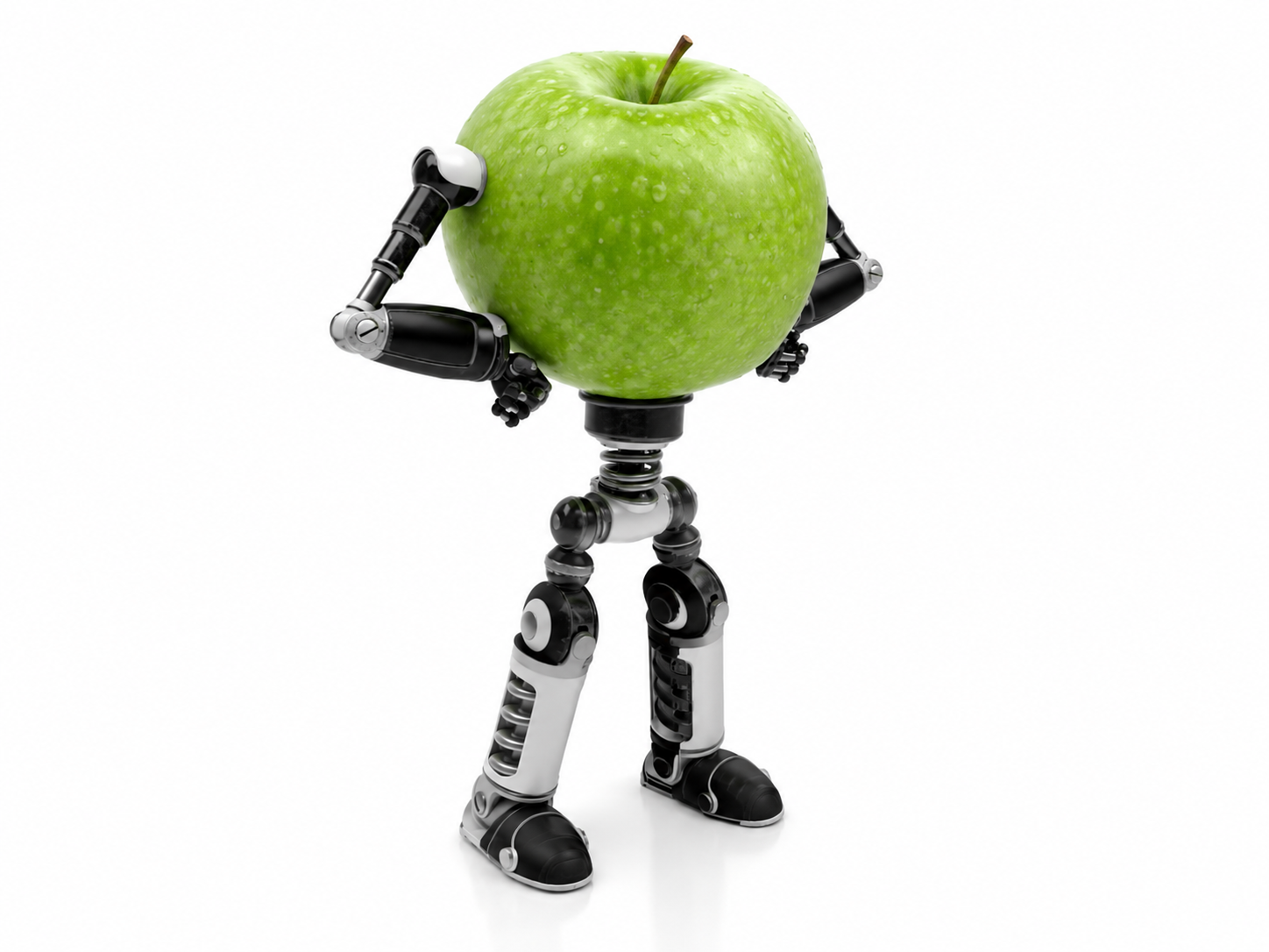 Robot agrícola con manzana Granny Smith e innovación hortofrutícola